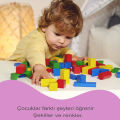Eichhorn Renkli Ahşap Bloklar 100 Parça