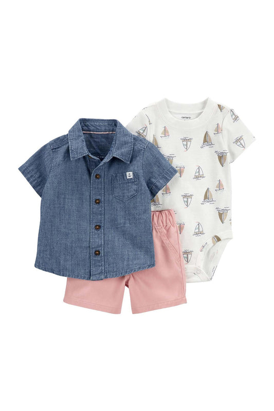 Carter's Erkek Bebek 3'lü Alt Üst Set