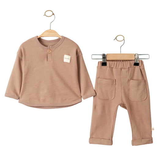 Eslenza Organik Erkek 2'li Takım Kahverengi