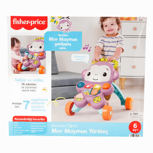 Fisher Price Benimle Öğren Mor Maymun Yürüteç JGW94