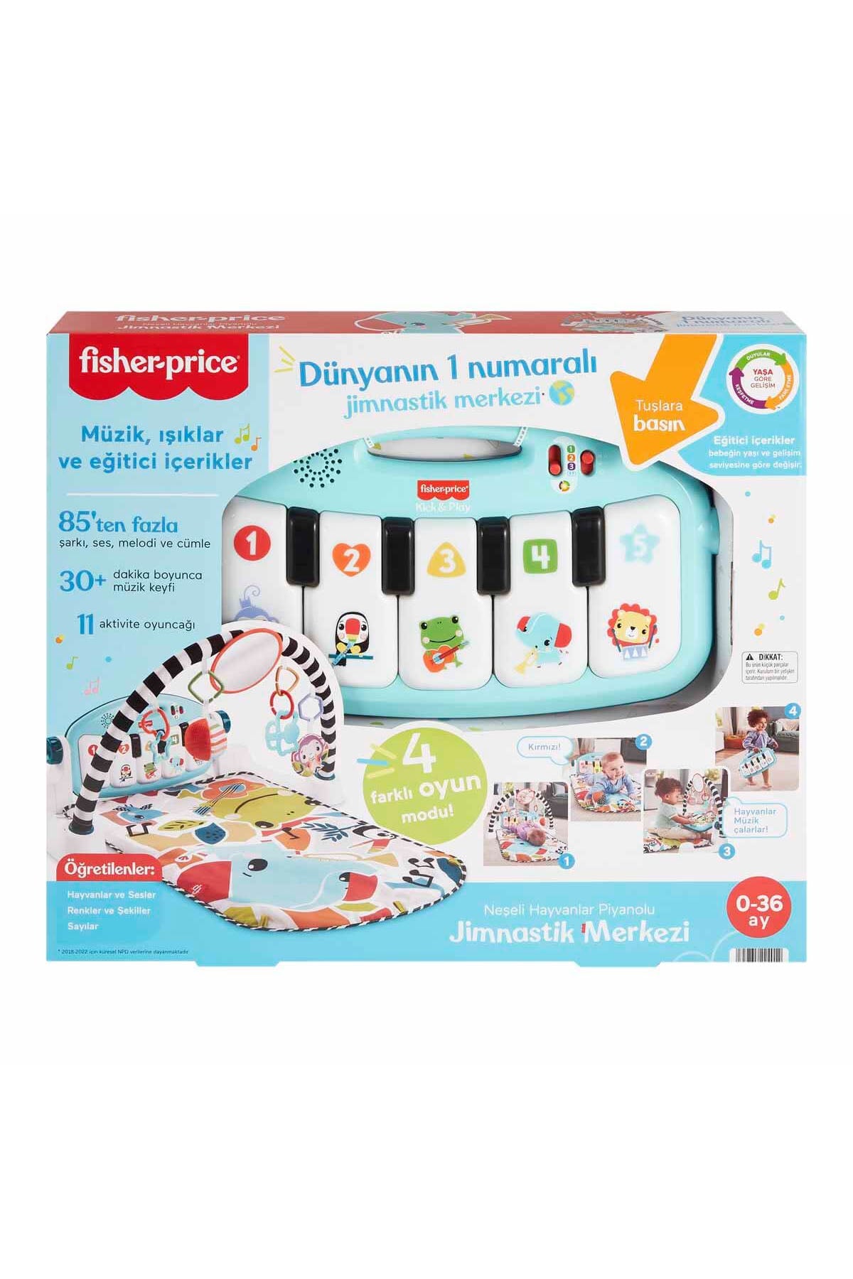 Fisher-Price Neşeli Hayvanlar Piyanolu Jimnastik Merkezi