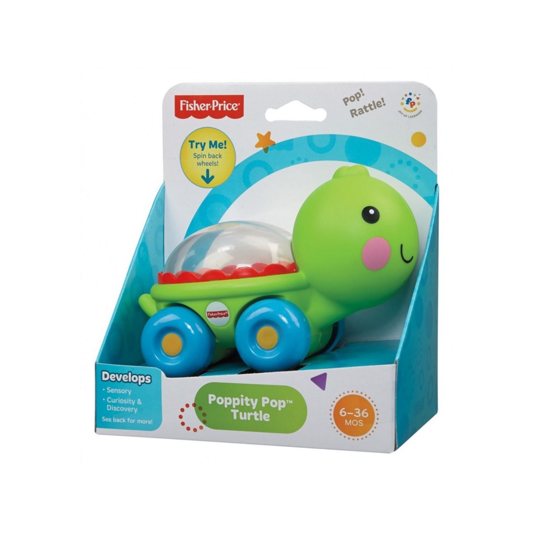 Fisher Price Poppity Araçlar, Yeşil Kaplumbağa, BFH75