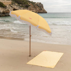 Flamingueo Caramel Plaj ve Bahçe Şemsiyesi Sarı