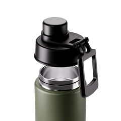 Made by Fressko Sızdırmaz Yudum Kapaklı Çelik Termos Matara 660ml Move Khaki (Haki)