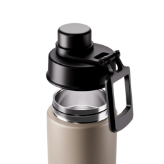 Made by Fressko Sızdırmaz Yudum Kapaklı Çelik Termos Matara 660ml Move Oat (Krem)
