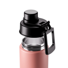 Made by Fressko Sızdırmaz Yudum Kapaklı Çelik Termos Matara 660ml Move Peachy (Şeftali Rengi)