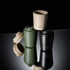 Made by Fressko İçi Seramik Çelik Termos Mug 118ml Piccolo Coal (Kömür Siyahı)