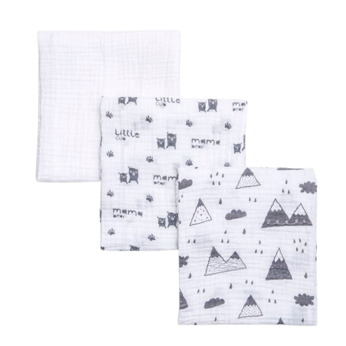 Funna Baby Müslin 3'lü Battaniye Mountains 75x110cm