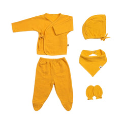 Funna Baby Müslin Yenidoğan Seti 5 Parça Hardal