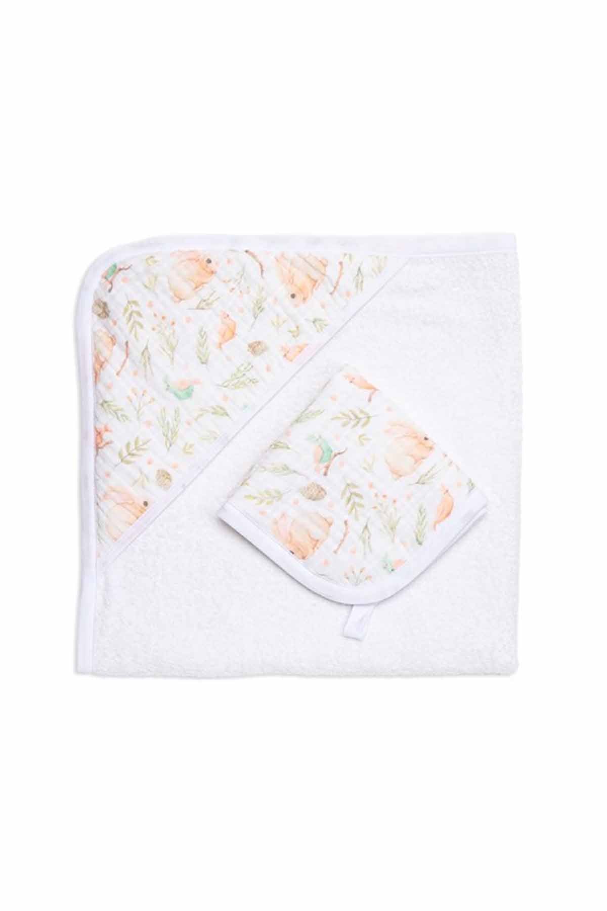 Funnababy Muslin Havlu Seti - Garden - 75x75/30x30