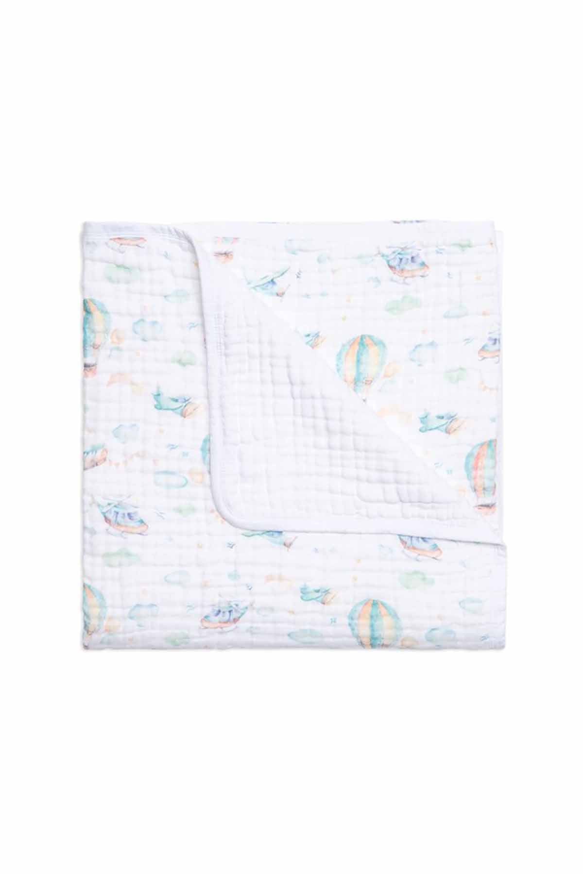 Funnababy Muslin Tek Battaniye (4 Kat) - Sky - 120x120