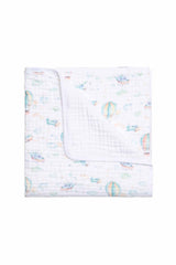 Funna Baby Müslin Tek Battaniye 4 Kat Sky 120x120cm