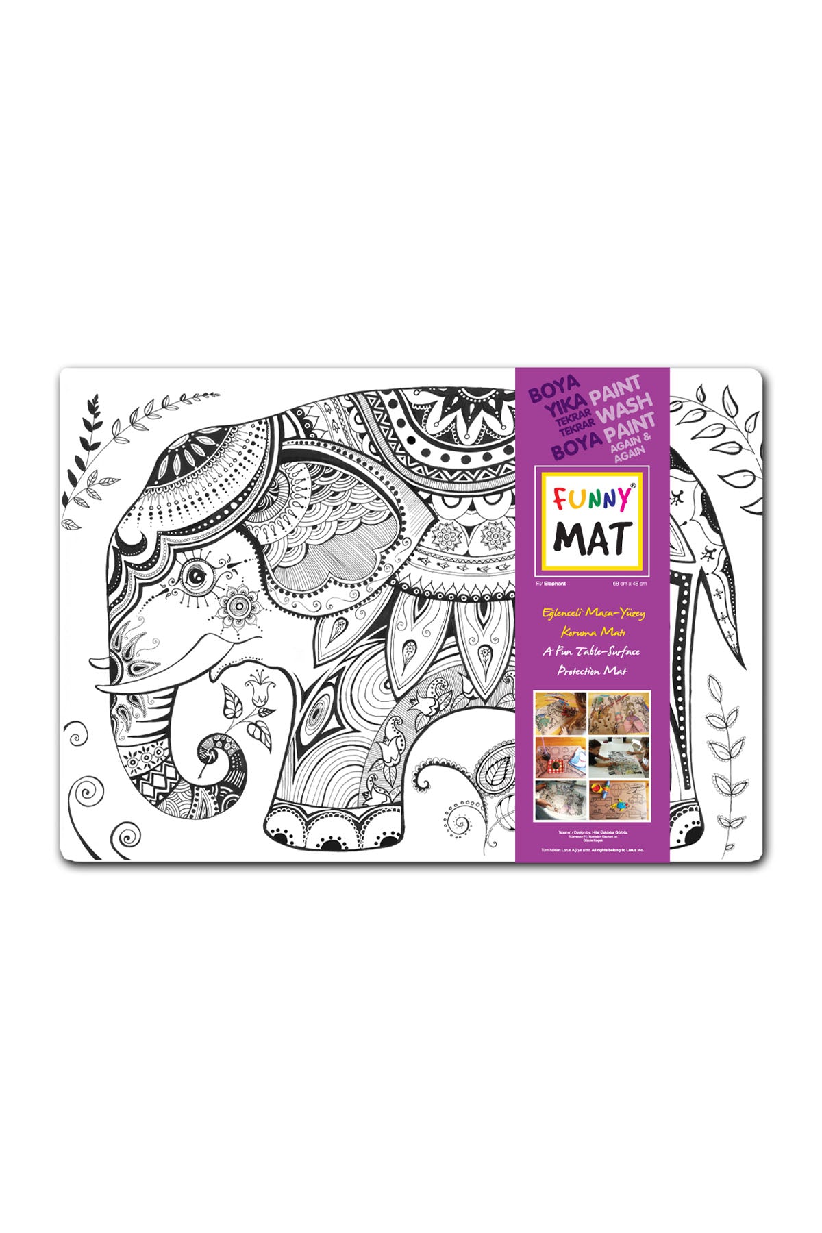 Akademi Çocuk Funny Mat Fil Mandala - Welcome Baby
