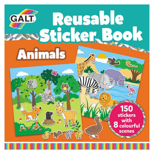 Galt Reusable Sticker Book Animals 3 Yaş+