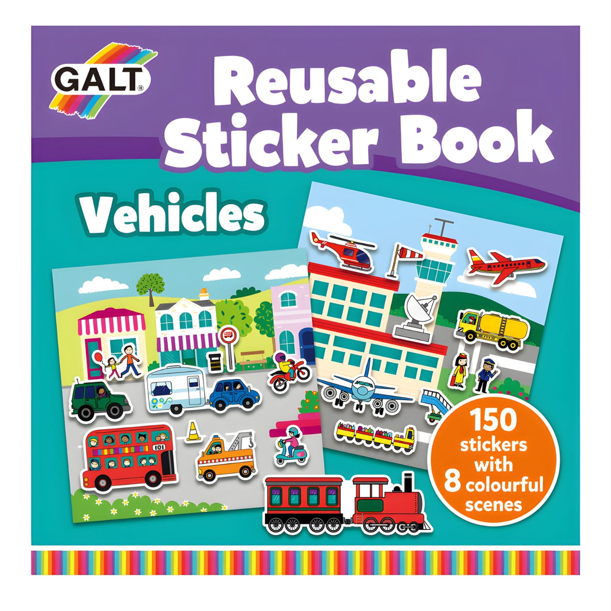 Galt Reusable Sticker Book Vehicles 3 Yaş+