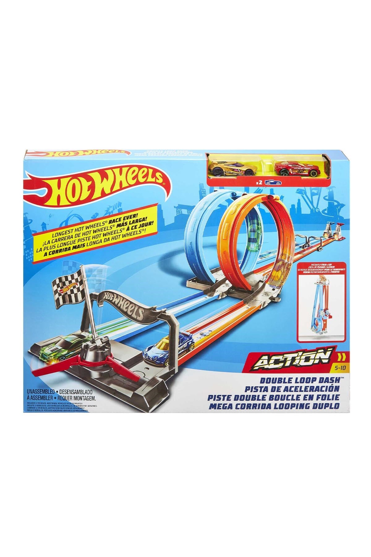 Hot Wheels Çift Çemberde Depar Pist Seti