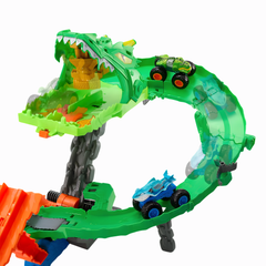 Hot Wheels Monster Trucks Köpek Balığı ve Dinozor Korkunç Ejderhaya Karşı Oyun Seti JFR06
