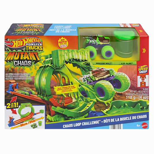 Hot Wheels Monster Trucks Mutant Kaosu Çemberde Yarış Oyun Seti JMK91
