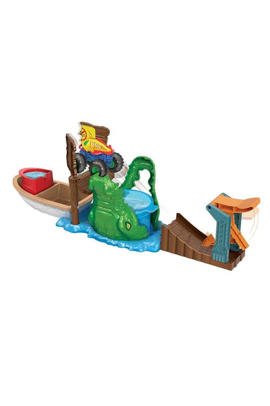 Hot Wheels Monster Trucks Renk Değiştiren Araçlar Timsahdan Kaçış Oyun Seti HGV14