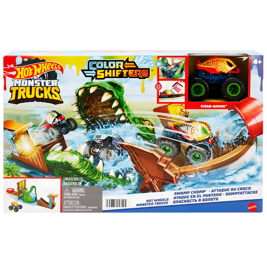 Hot Wheels Monster Trucks Renk Değiştiren Araçlar Timsahtan Kaçış Oyun Seti HGV14