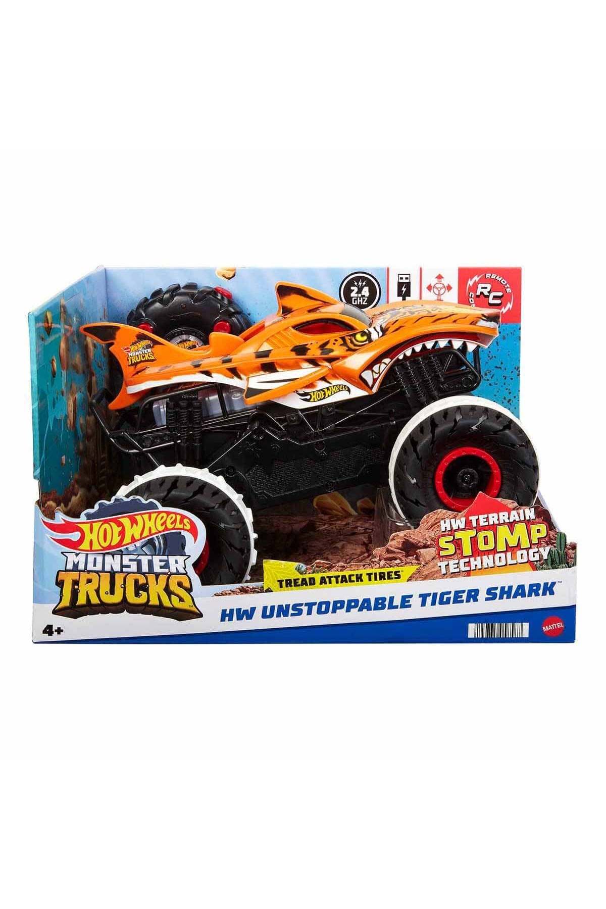 Hot Wheels R/C Monster Trucks Durdurulamaz Tiger Shark 1:15 Mass