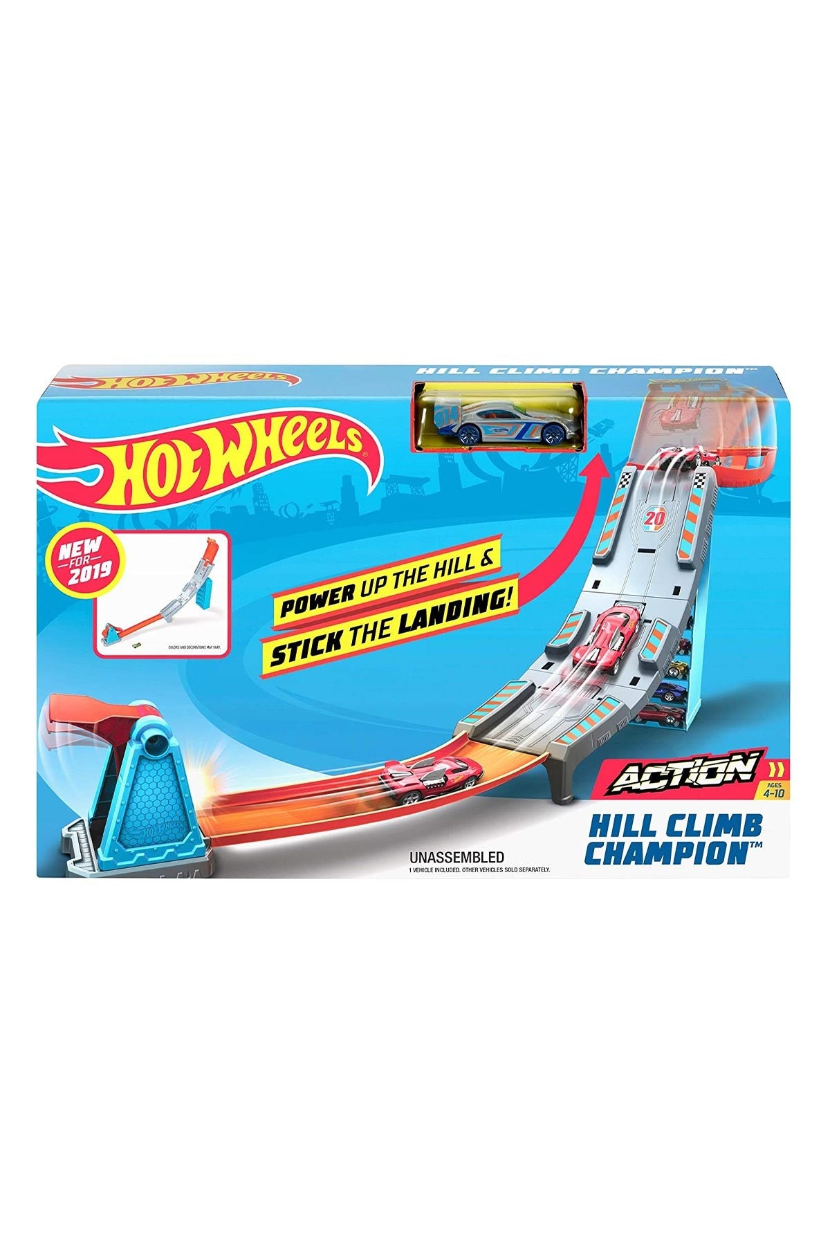 Hot Wheels Şampiyonluk Parkuru Yarış Seti - Hill Climb Champion Pist Seti, Fırlatıcılı GBF83