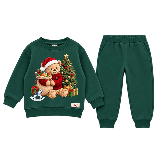 İlo Kids Erkek Üç İplik 2'li Noel Takım Yeşil
