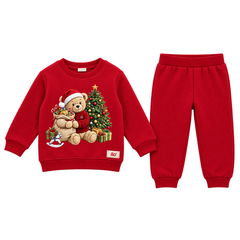 İlo Kids Erkek Üç İplik 2'li Noel Takım Kırmızı