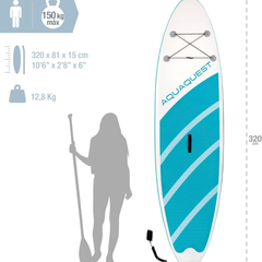 Intex Aqua Kuşet Şişme Ayakta Sörf Tahtası (320x81x15cm)