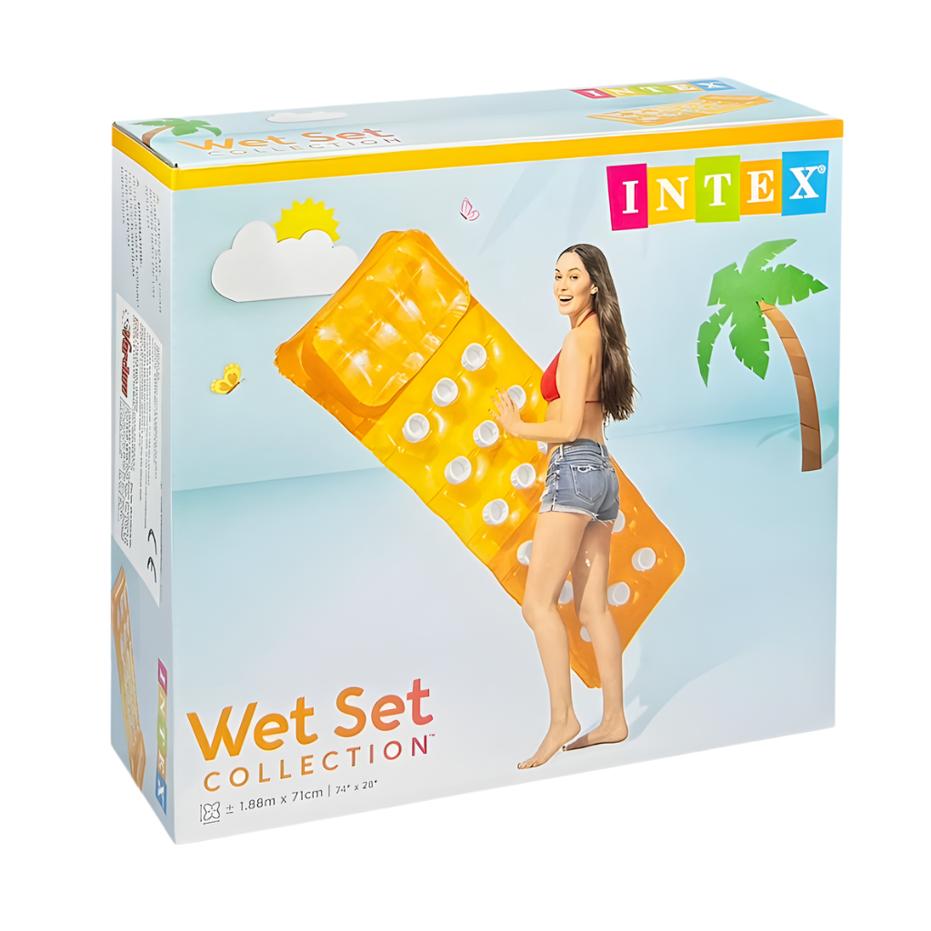 Intex Renkli Bardaklı Yatak 188x71cm