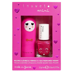 Inuwet 2'li Set Fuşya Su Bazlı Oje ve Kiraz Aromalı Dudak Nemlendiricisi