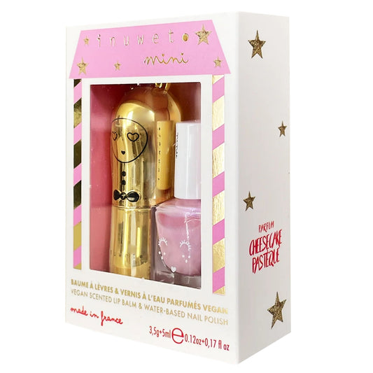 Inuwet 2'li Su Bazlı Oje ve Dudak Balmı Seti Cheesecake Aromalı ve Karpuz Kokulu