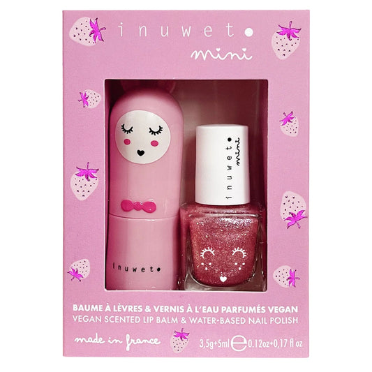 Inuwet 2'li Su Bazlı Oje ve Dudak Balmı Seti Çilek