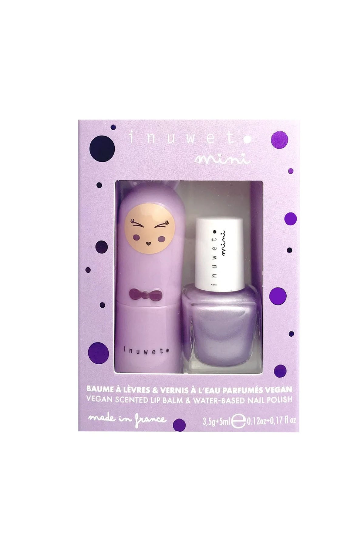 Inuwet Duo Purple Lipbalm B07 +Nailpolish