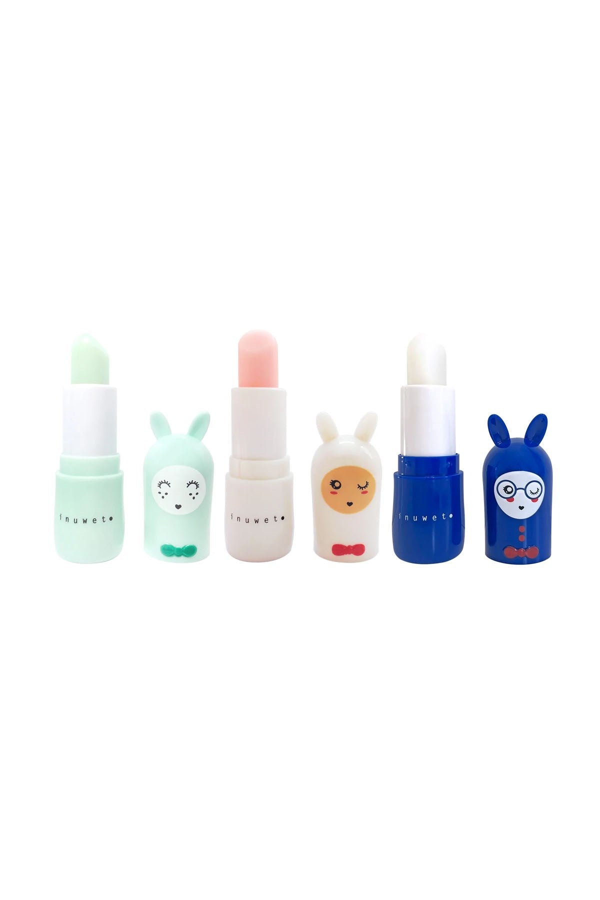 Inuwet Trio Lip Balms Love Family (Apple Lb02, Cotton Candy Lb10, Vanilla Coco Lba01)