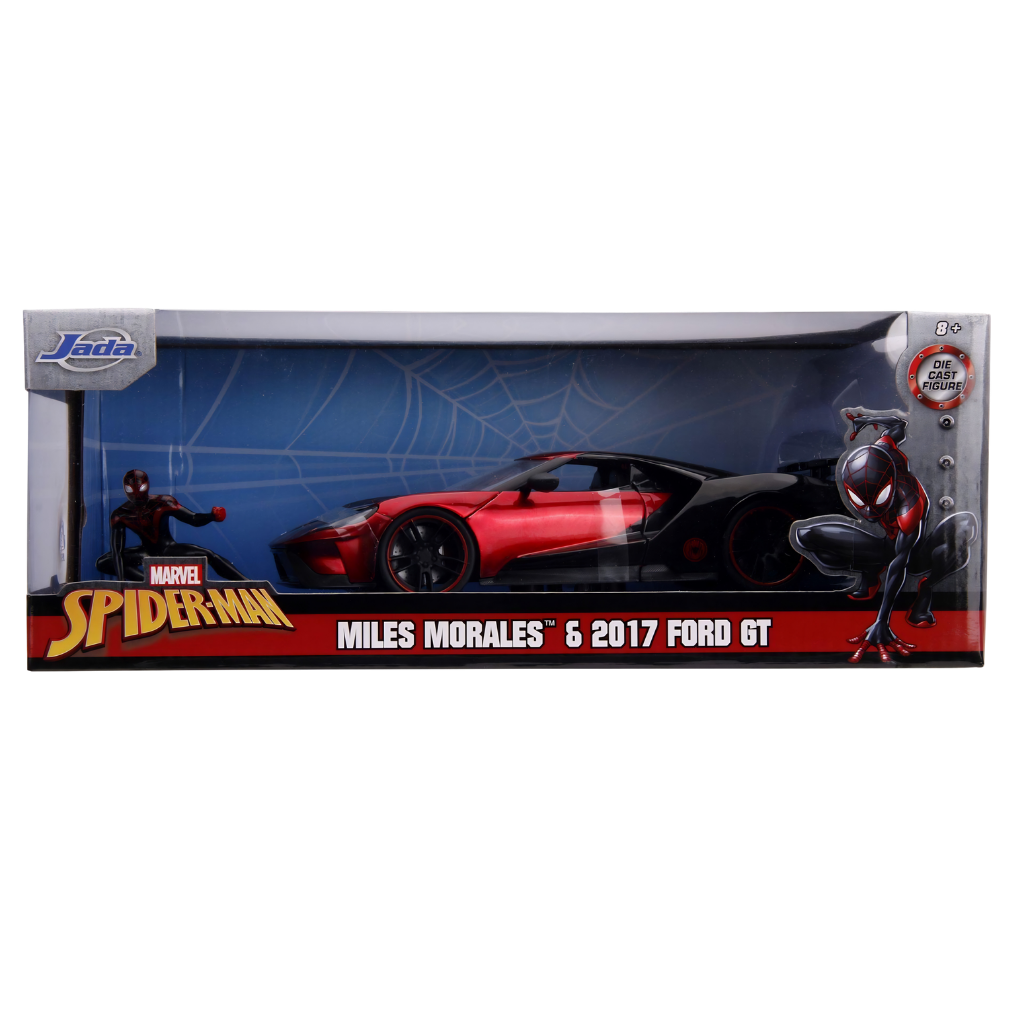 Jada Spiderman Marvel Miles Morales 1:24 2017 Ford GT Metal Araba