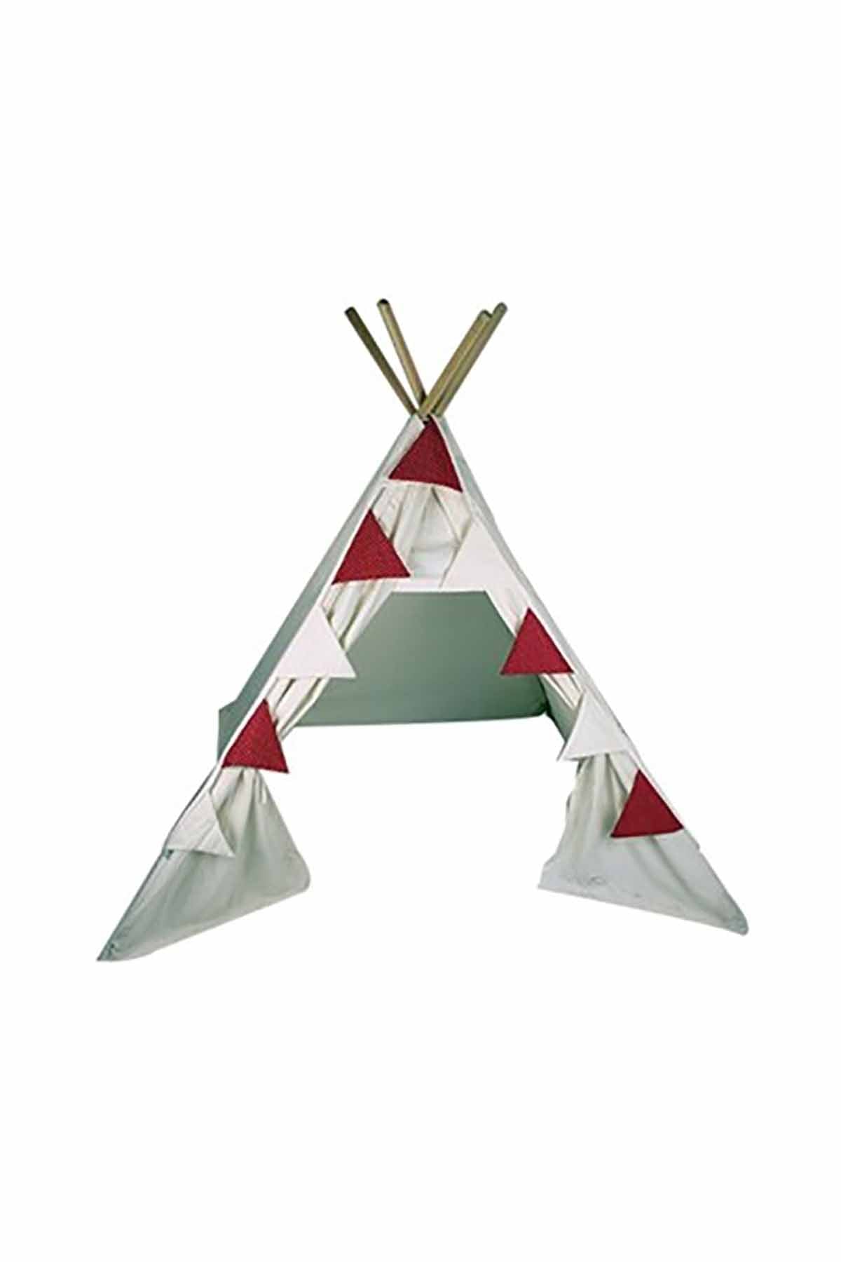 Kiddy's Teepee Şerit Bayrakları Kırmızı Puantiyeli