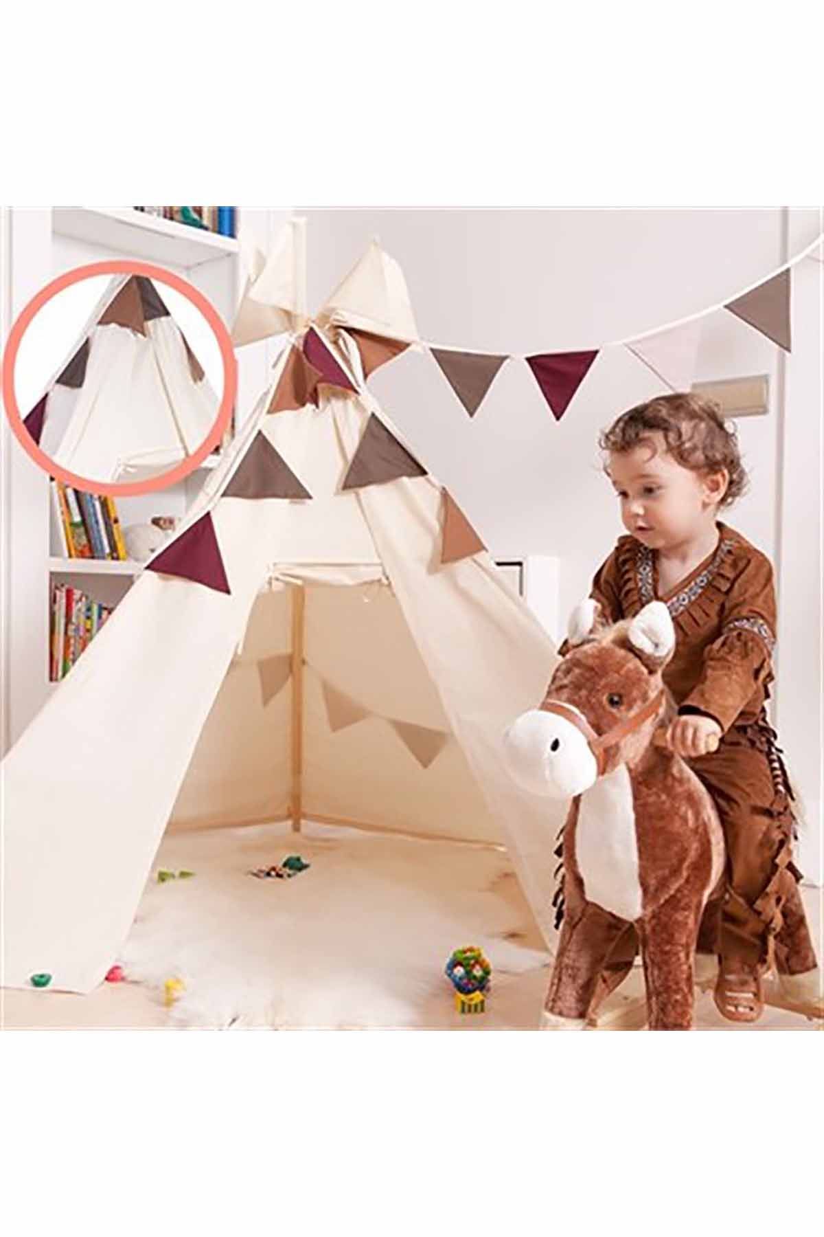 Kiddy's Teepee Şerit Bayrakları Toprak Tonları