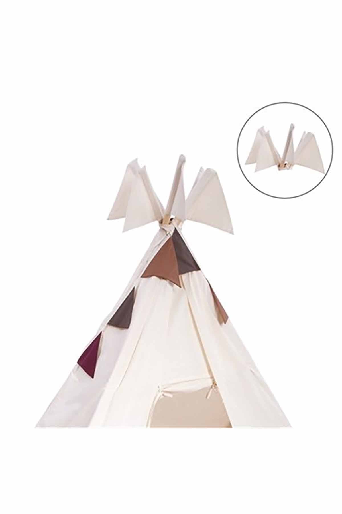 Kiddy's Teepee Tepe Bayrakları Krem