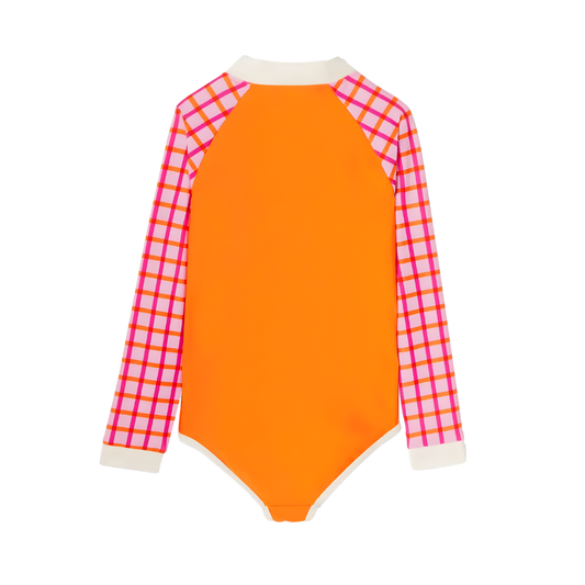 Kietla UV Korumalı Kız Çocuk Mayosu Tartan Red