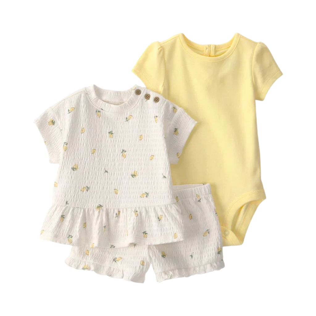 Carter’s Kız Bebek Limon Desenli Body Şort Set