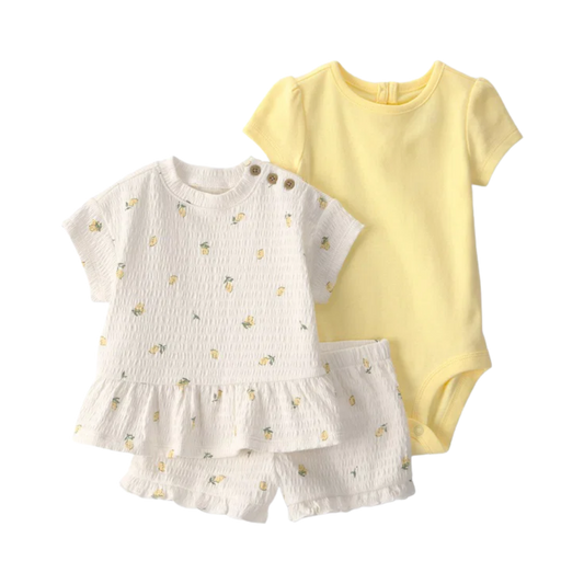 Carter’s Kız Bebek Limon Desenli Body Şort Set
