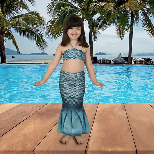 Kuaki Mermaids Deniz Kızı 2'li Takım Bikini Kostüm Seti Turquoise