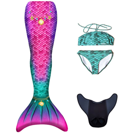 Kuaki Mermaids Deniz Kızı 4'lü Takım Bikini Kostüm Seti Star 