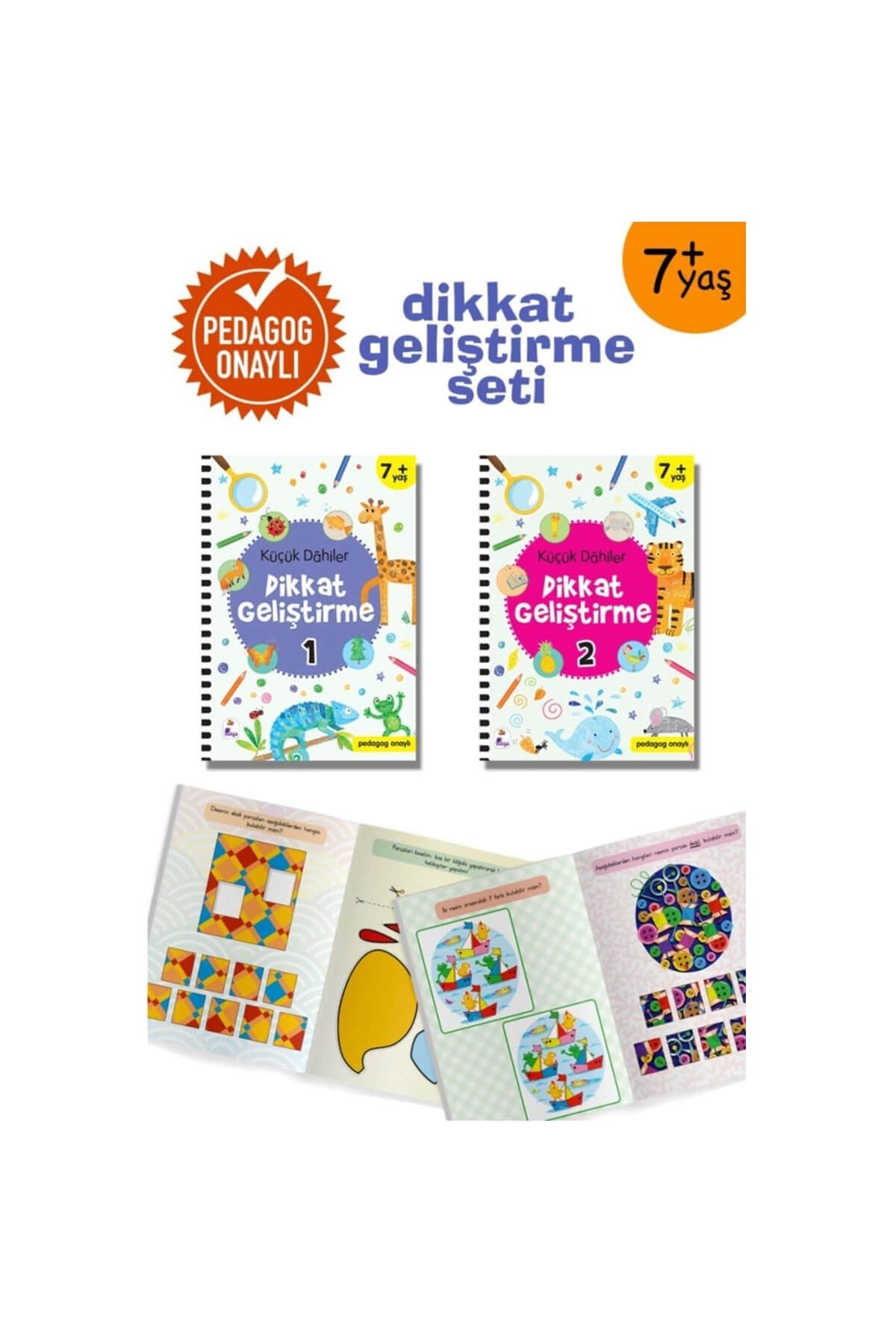 İndigo Çocuk Küçük Dahiler Dikkat Geliştirme Seti (2 Kitap Takım) – 7+ Yaş (Pedagog Onaylı)