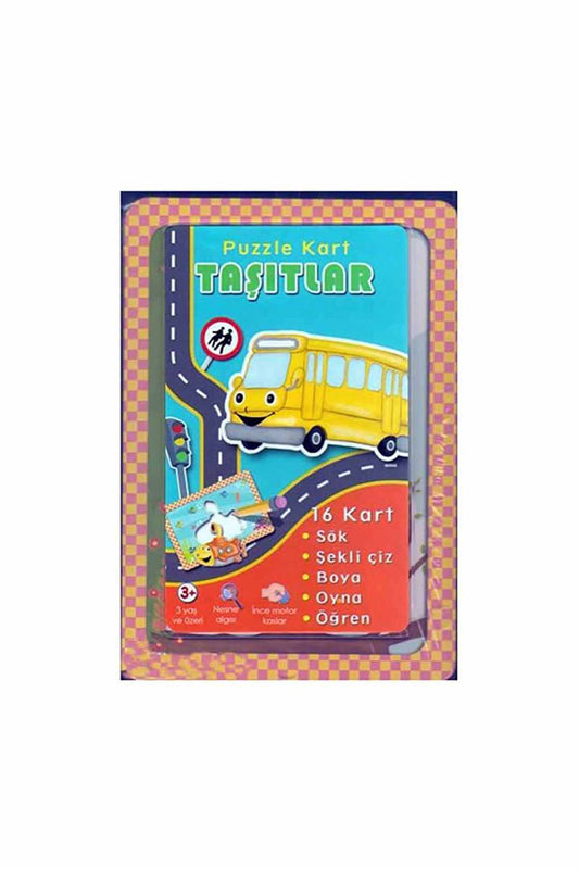 Net Kitap Kutulu Puzzle Kart Taşıtlar