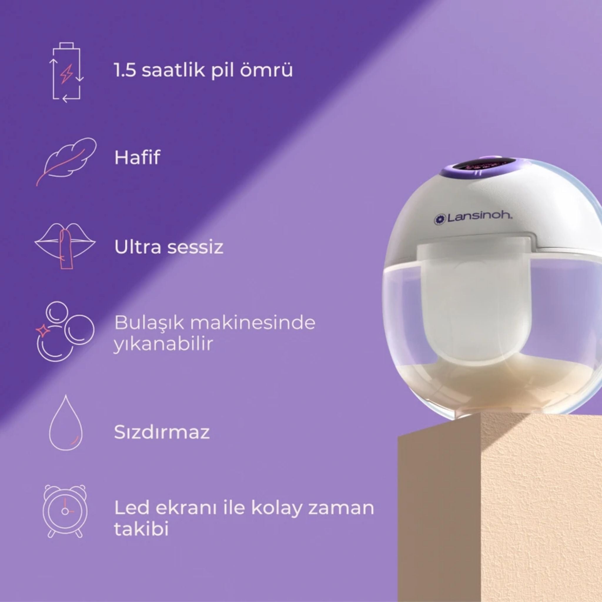 Lansinoh Giyilebilir Çiftli Göğüs Pompası