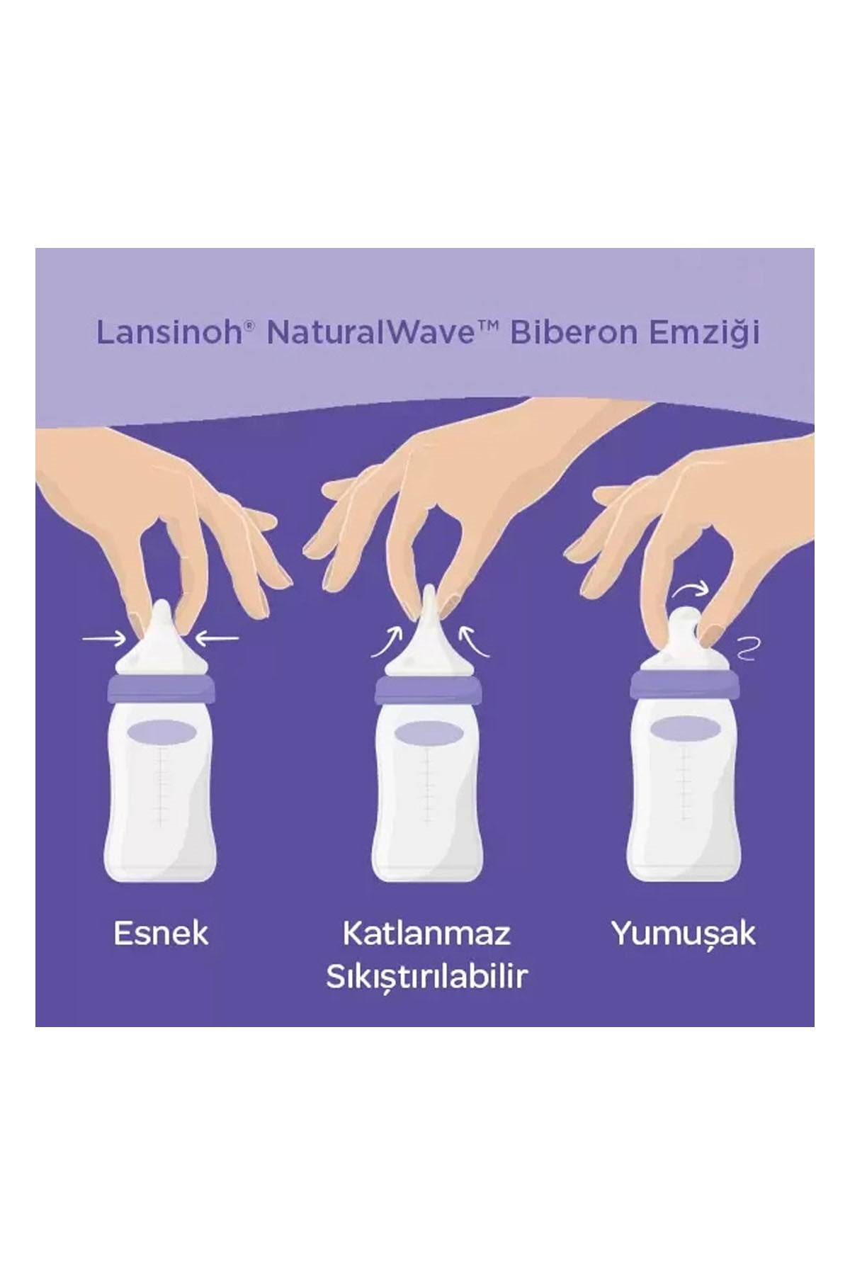 LANSINOH NATURAL WAVE BIBERON EMZIGI_ORTA AKISLI