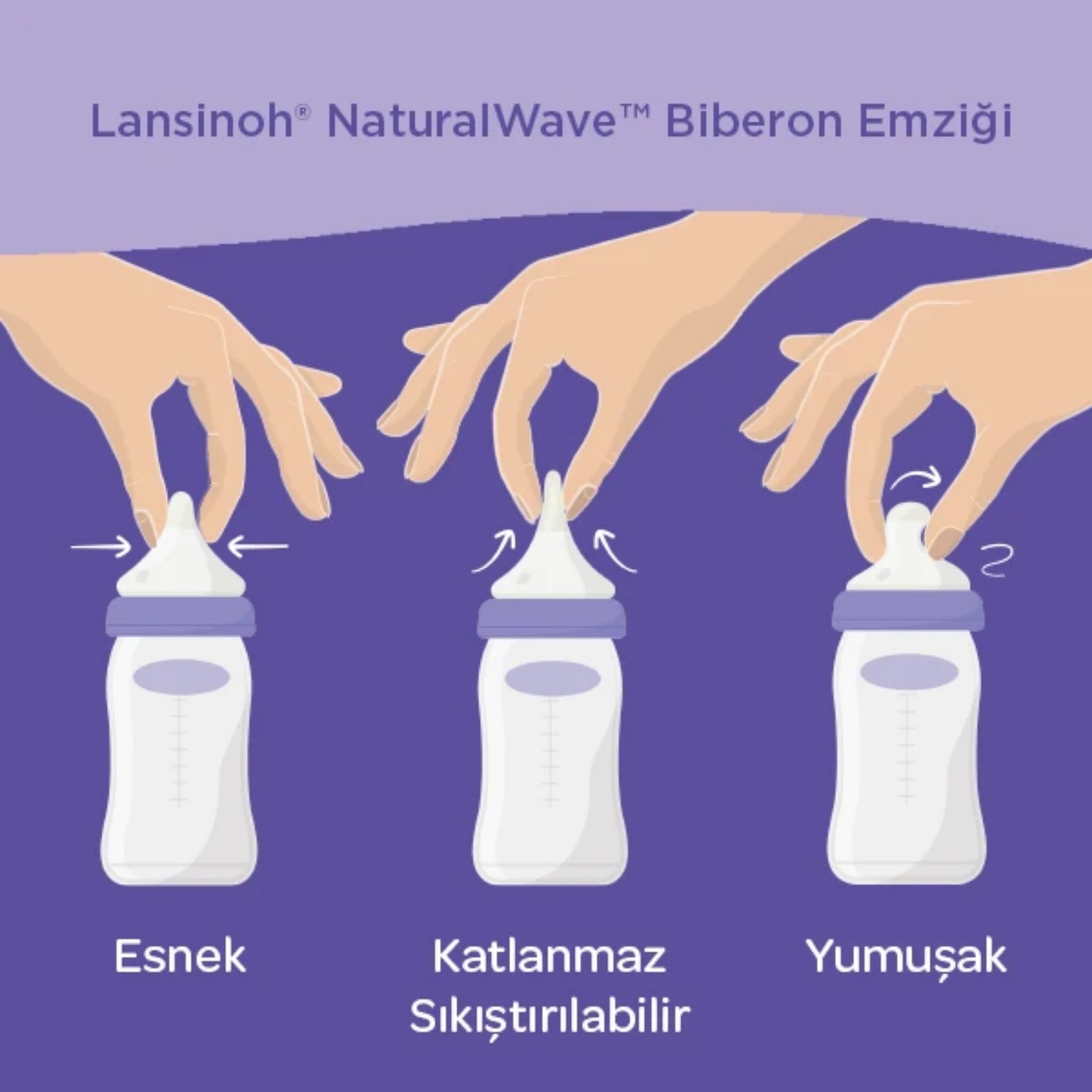 Lansinoh Natural Wave Biberon Emziği Orta Akışlı