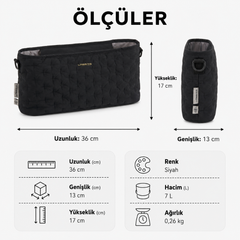Lassig Buggy Bebek Arabası Organizer Çanta Quilted Black